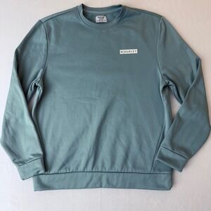 Hurley Mens Crewneck Sweatshirt Teal Blue Fleece Lined Logo Medium